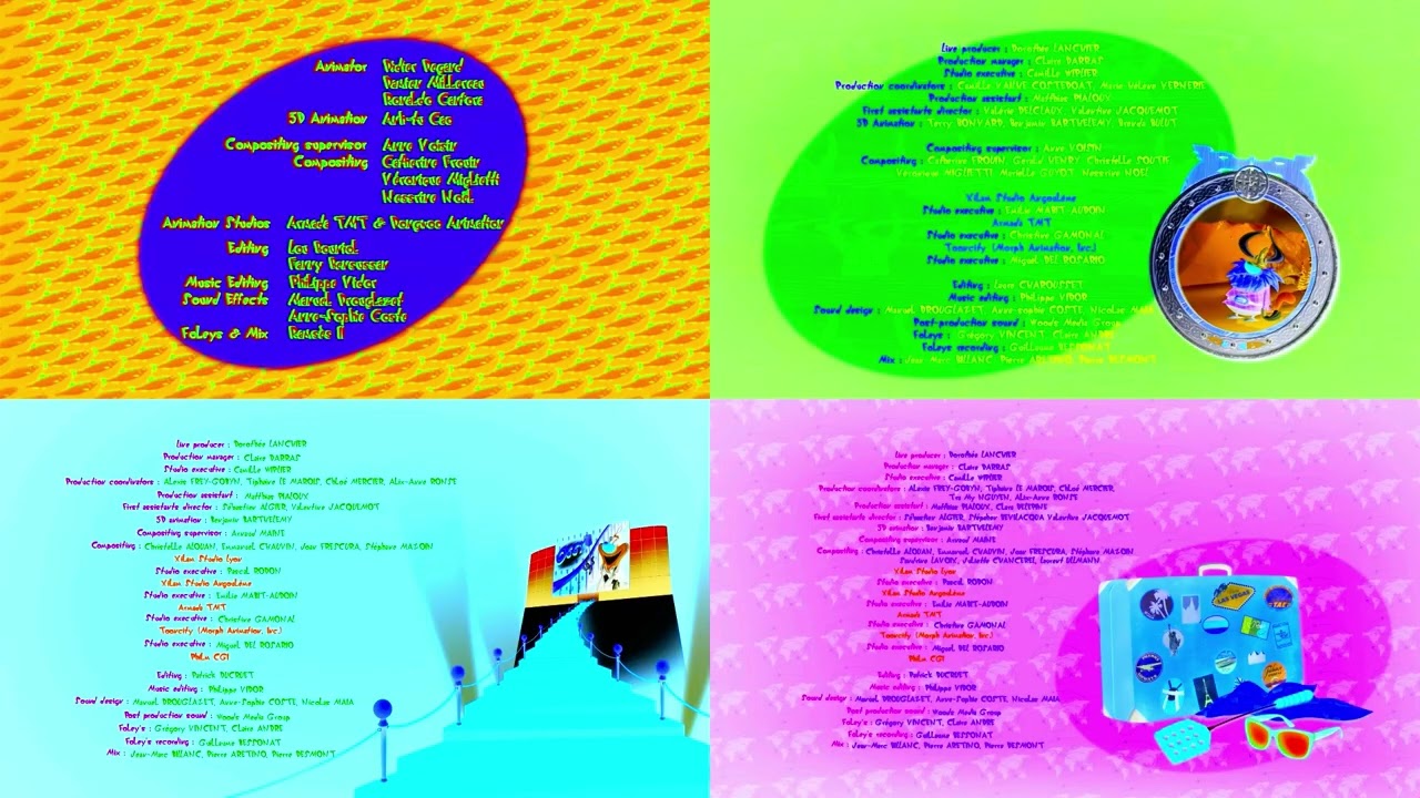 Oggy/OATC - Season 4, 5, 6 & 7 Ending Theme Credit Cards Comparison In Pika Major + G Major 7