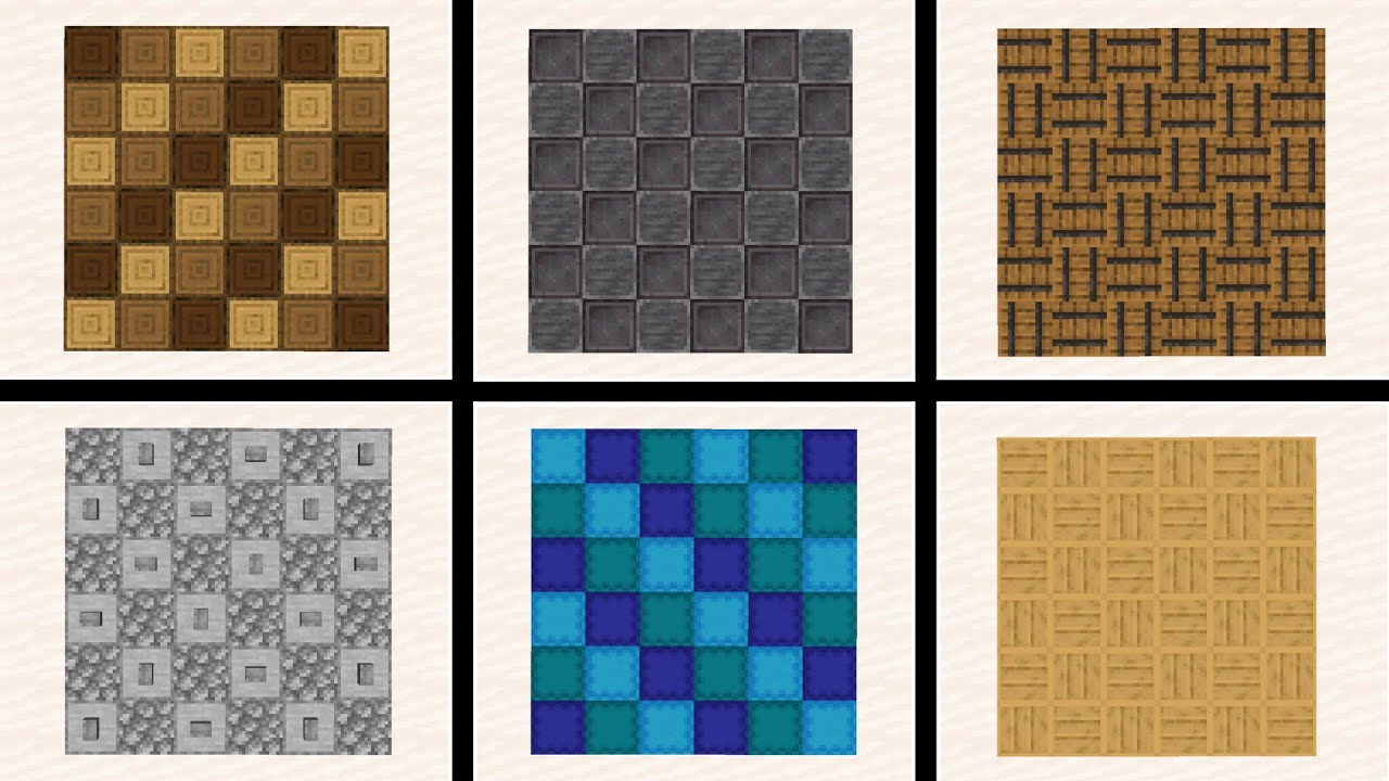 Minecraft: 50 More Floor Designs (Modern, Medieval, Rustic) - YouTube