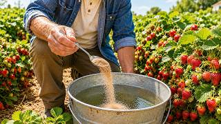 Nur 3 Löffel ins Wasser und ich ernte 10x mehr Erdbeeren!