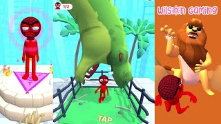 Bawa Penjahat Merah Beri Makan Dinosaurus dan Singa 😍🤣 | Hand Strike | Wilson Gaming screenshot 4