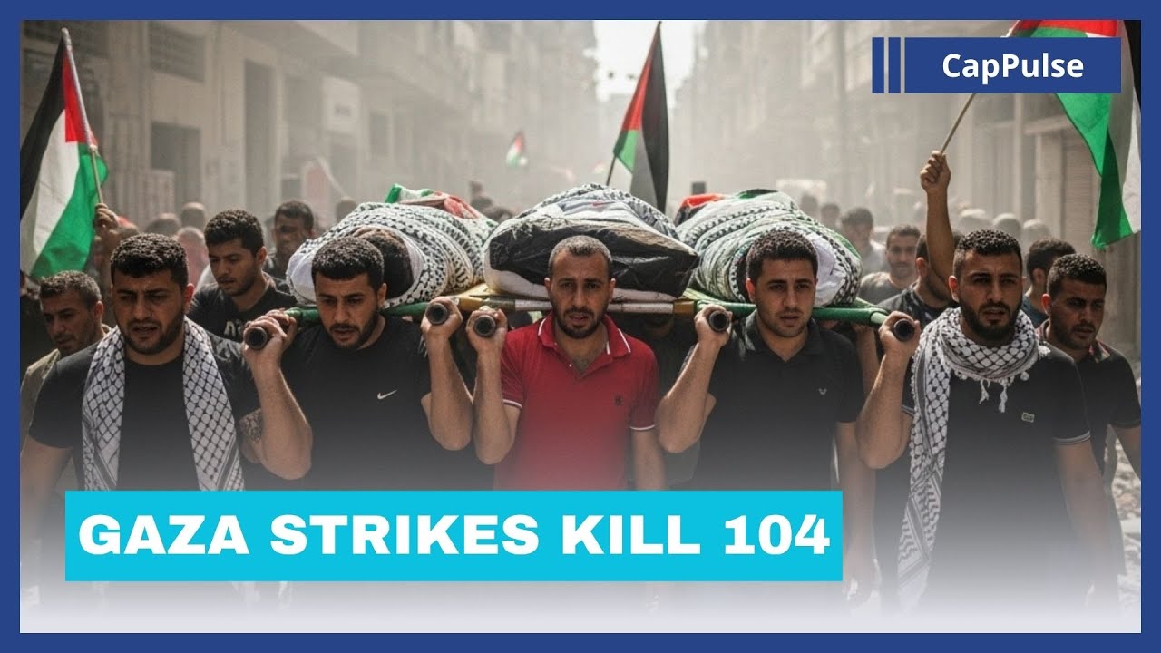ISRAELI STRIKES IN GAZA KILL 104, SAYS HEALTH MINISTRY