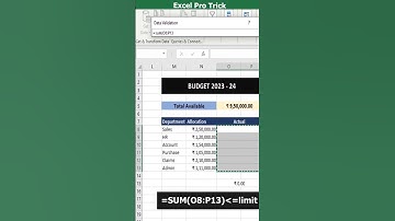Excel Pro Trick Make Budgets in Excel with Limits using Custom Data Validation + Conditional Format