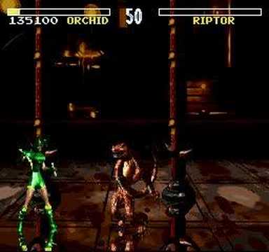 Killer Instinct (snes) Orchid Humiliation to Riptor (funny)