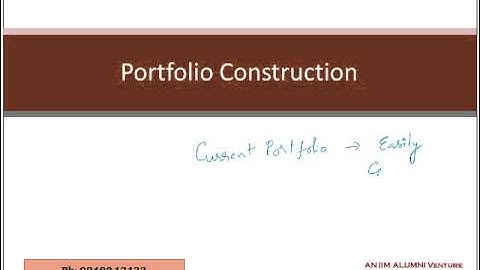 FRM Part2 Portfolio Construction in Investment Risk