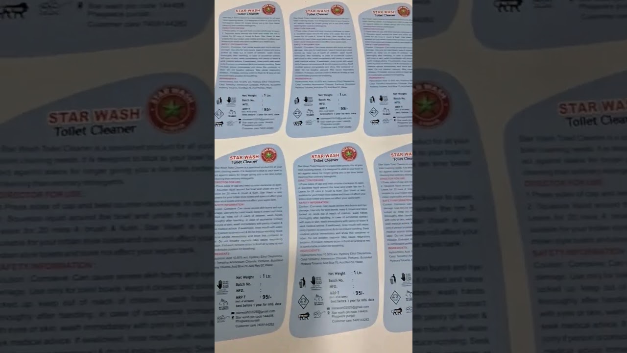 sticker Harpic with die cutting