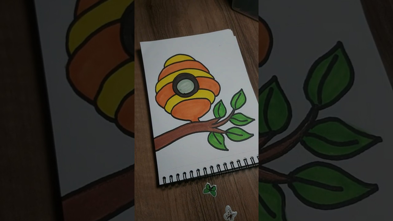 Colorful Beehive Drawing ✨ | Relaxing Art for Kids and Adults 🐝