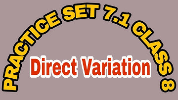 Practice set 7.1 class 8th maths | direct variation | chapter 7 maharashtra state board
