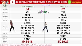 TRỰC TIẾP XSMT thứ 2 ngày 29\/9\/2025 | KQXS HUẾ, PHÚ YÊN