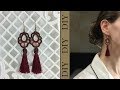 Needle tatting tassel earrings with beads        