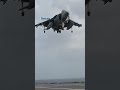 Harrier jump jets operate from aircraft carrier during Nato training