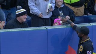 Marte picks out young girl to give souvenir