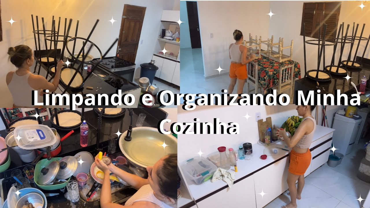 FAXINANDO E ORGANIZANDO MINHA COZINHA/* lavando a louça, limpando o fogão…*