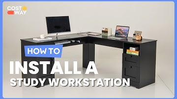 How to Install the Writing Study Workstation Computer Desk | 42705389 #costwayhowto #howto