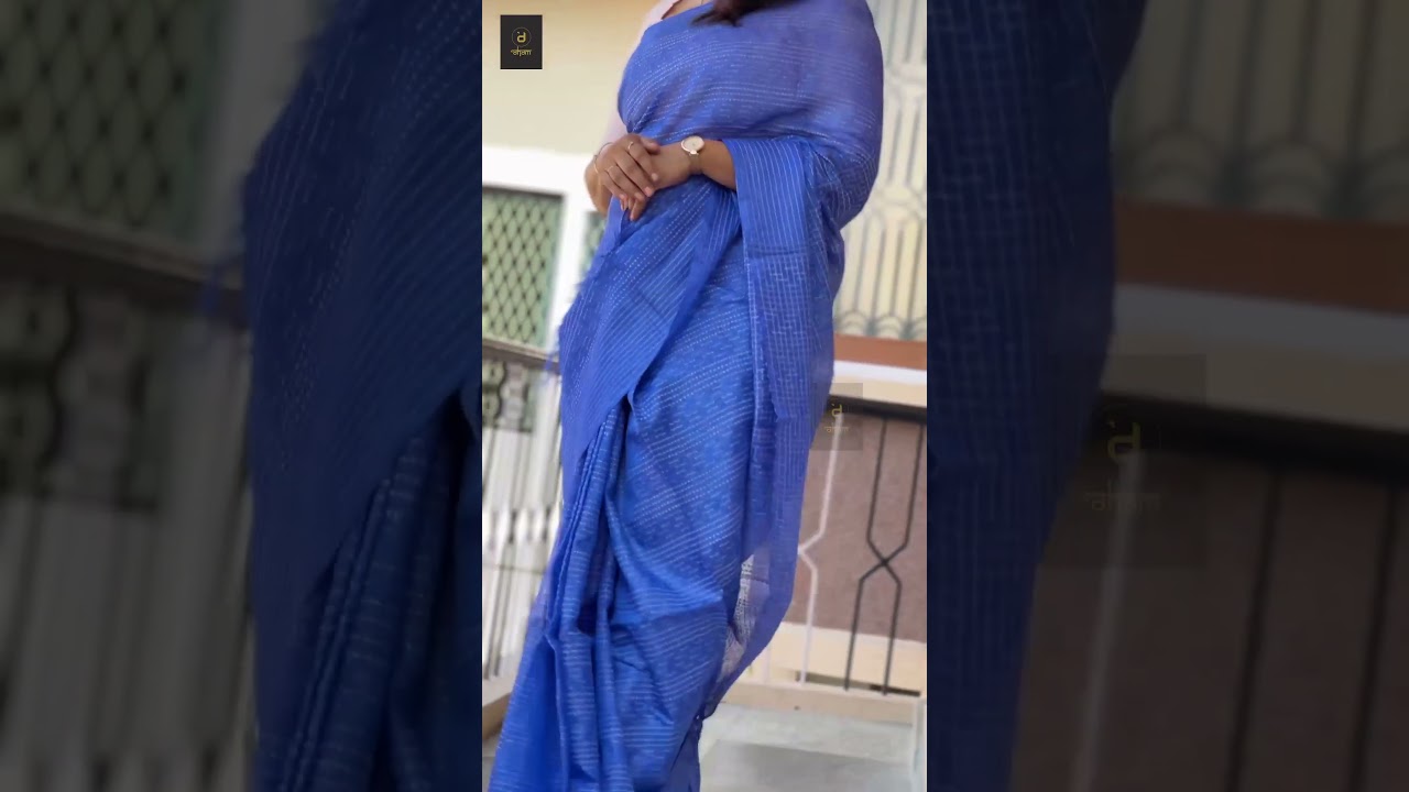 Fancy Line Weaving Pattern Tussar Saree