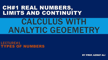 1. CH#1 Real numbers, Limits and Continuity || Types of Numbers || Calculus || B.SC, B.S Mathematics