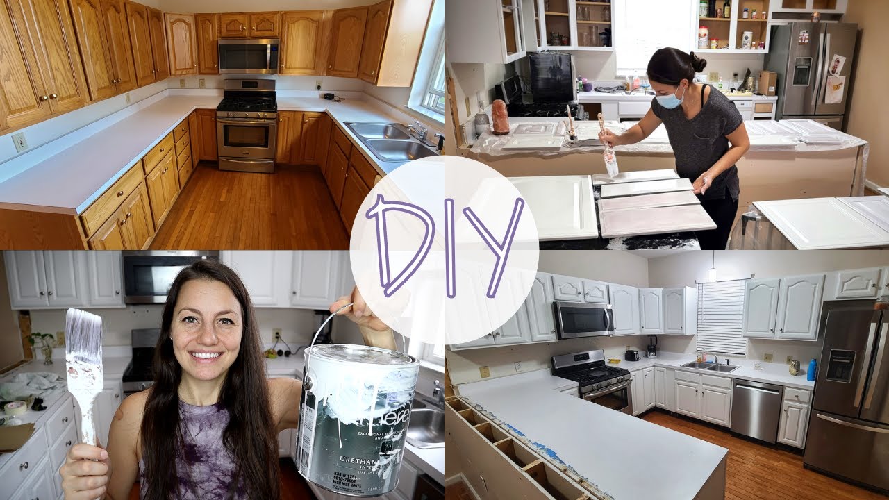 How I Painted My Oak Kitchen White! YouTube