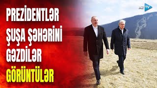 Prezident İlham Əliyevlə Tokayev Şuşaya səfər ediblər - GÖRÜNTÜLƏR