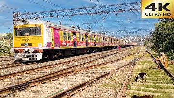 Fancy looking EMU local train made a high-speed crossing at the end | Indian Railways [4K]