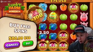 BIG Bonus Buys on Lucky Farm Bonanza slot Machine (NEW RELEASE) screenshot 4