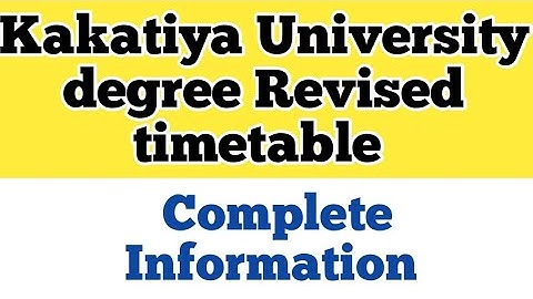 KU Degree rescheduled Exam Time Table