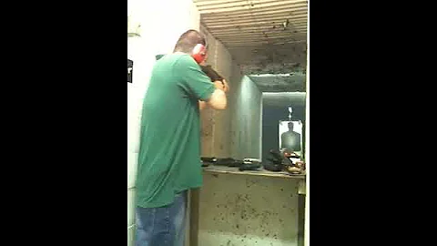 shooting an Israeli Uzi 9mm machine gun for the first time.