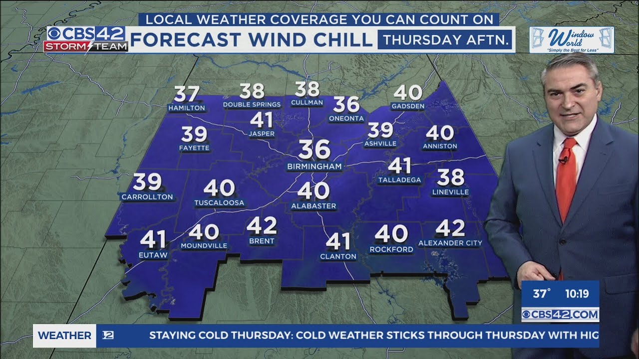 Cold and Breezy on Thursday, Warming Up For The Weekend - CBS42 News ...