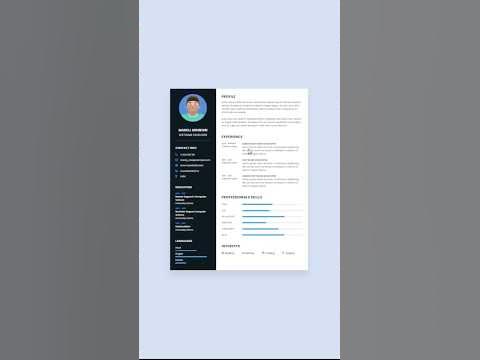 How to Create Responsive Resume Website using HTML and CSS | Resume CV ...