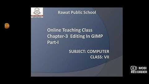Computer I Class 7 I Ch-3 Editing In GIMP I Part 1
