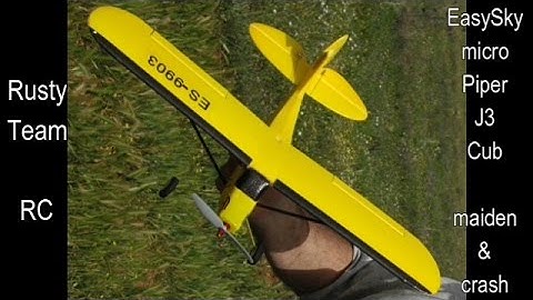 EasySky micro Piper J3 Cub - maiden & crash