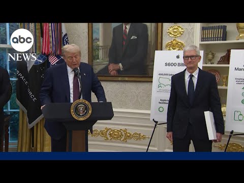 Trump plans 100% tariff on computer chips, as Apple announces major U.S. investment