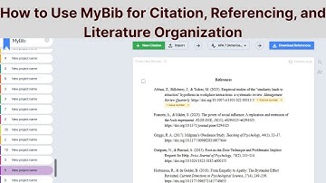 How to Use MyBib for Citation, Referencing, and Literature Organization