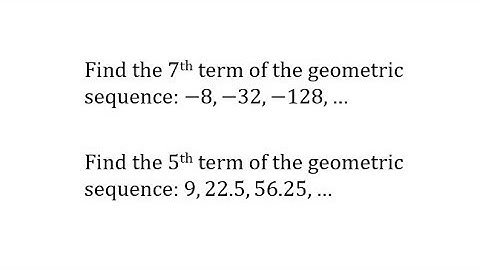 Find a Term of a Geometric Sequence Given the First Three Terms