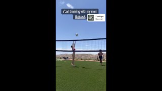 AJ Cook Playing Volleyball