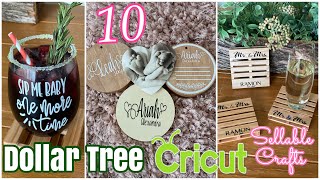 10 Amazing DOLLAR TREE DIY Cricut Crafts \& Hacks