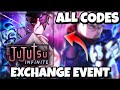 *EXCHANGE EVENT UPDATE* ALL BRAND NEW JUJUTSU INFINITE CODES! CODES FOR JUJUTSU INFINITE ROBLOX