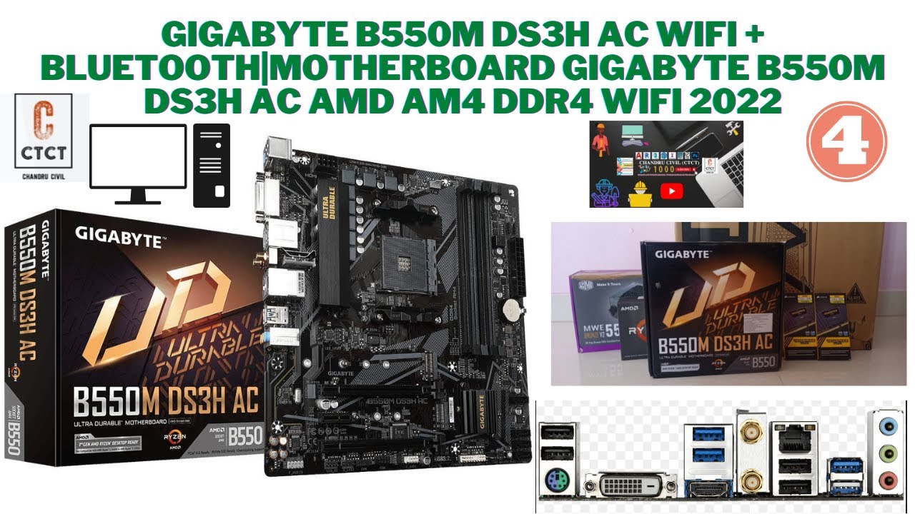 Gigabyte B550M DS3H AM4 DDR4 mATX Desktop Motherboard