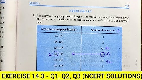 CLASS 10 MATH EXERCISE 14.3 (Q1,Q2,Q3) NCERT SOLUTIONS || CHAPTER 14 STATISTICS || CBSE || EX 14.3