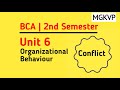Unit VI Conflict in Organisation