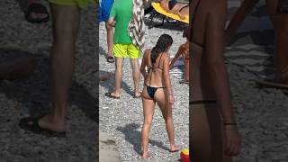 Nice France: Calming 4K Oceanfront Walk with Swimmers Nearby