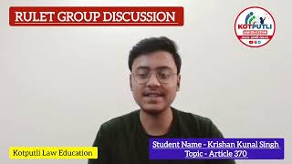 Rulet GD & PI 2024 |Rulet GD topic - Article 370| Rulet Group Discussion & Person Interview Prepare