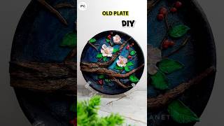 Old Plate se STYLISH Decor 😱 #craft #diy #art #shorts