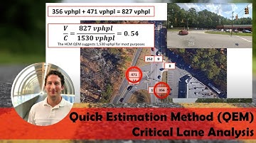 Quick Estimation Method (QEM) Example - Critical Lane Analysis [2-Phase Signalized Intersection]
