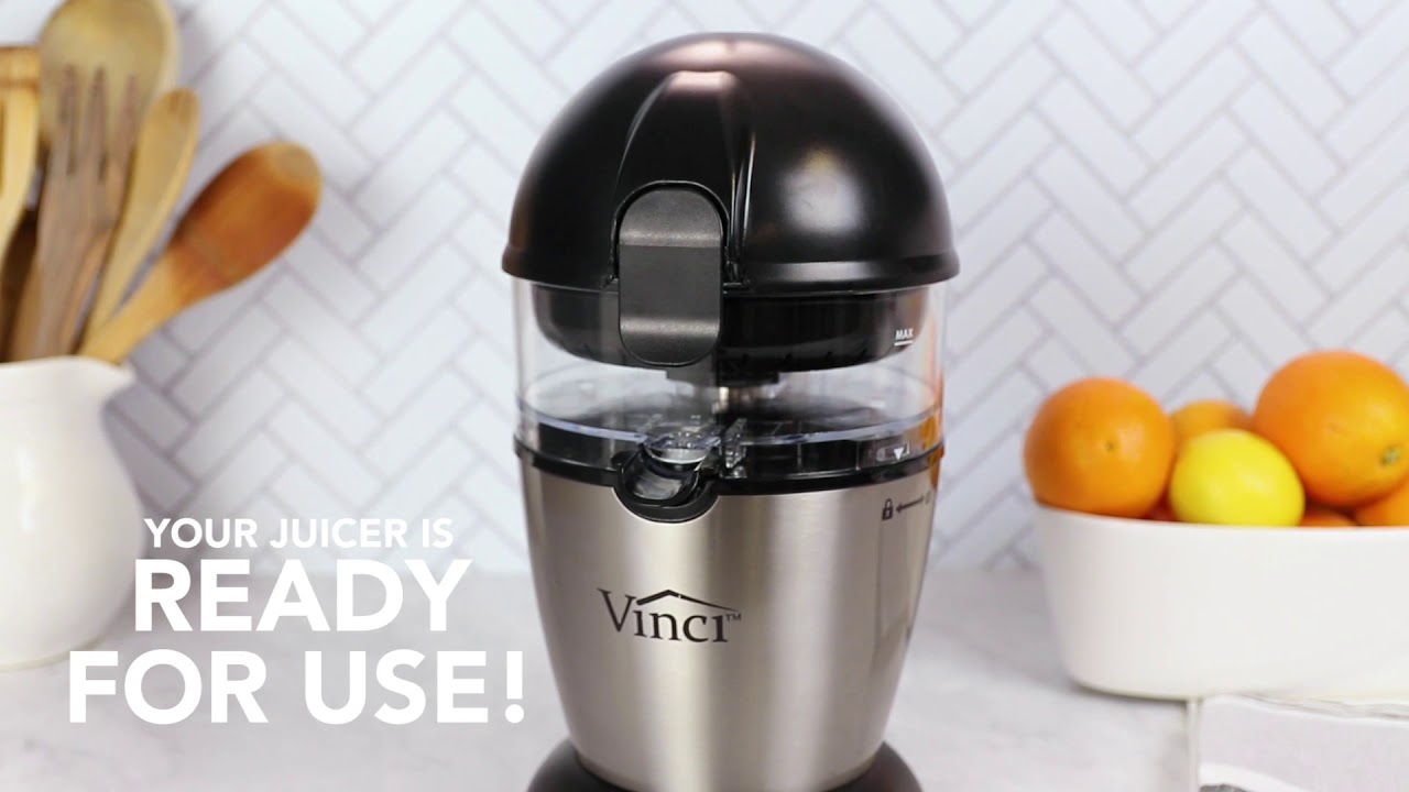  Vinci Hands-Free Patented Electric Citrus Juicer 1-Button Easy  Press Lemon Lime Orange Grapefruit Juice Squeezer Easy to Clean Juicer  Machine, Black/Stainless Steel: Home & Kitchen