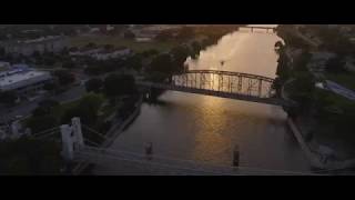 Waco Suspension Bridge Sunset on Brazos River
