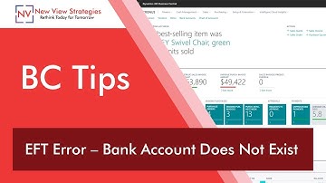 Business Central Tips: EFT Error Bank Account does not exist