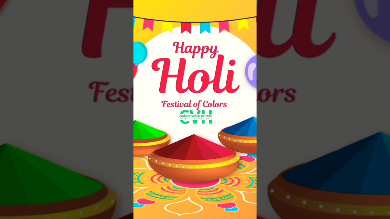 Happy Holi 2023 to all ❤️ | Create holi wishes with codes 🥳 | 