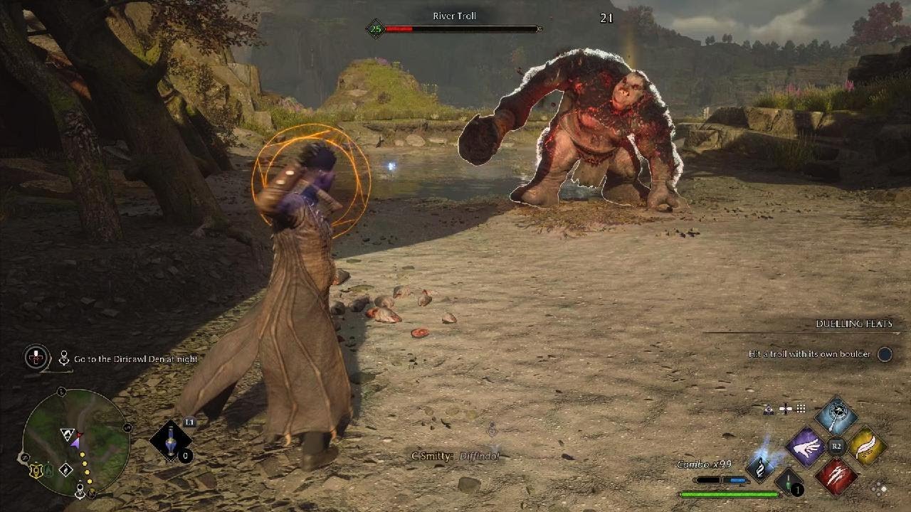 Hogwarts Legacy 100 Hit Combo Easy Method For Trophy PS5 Gameplay 