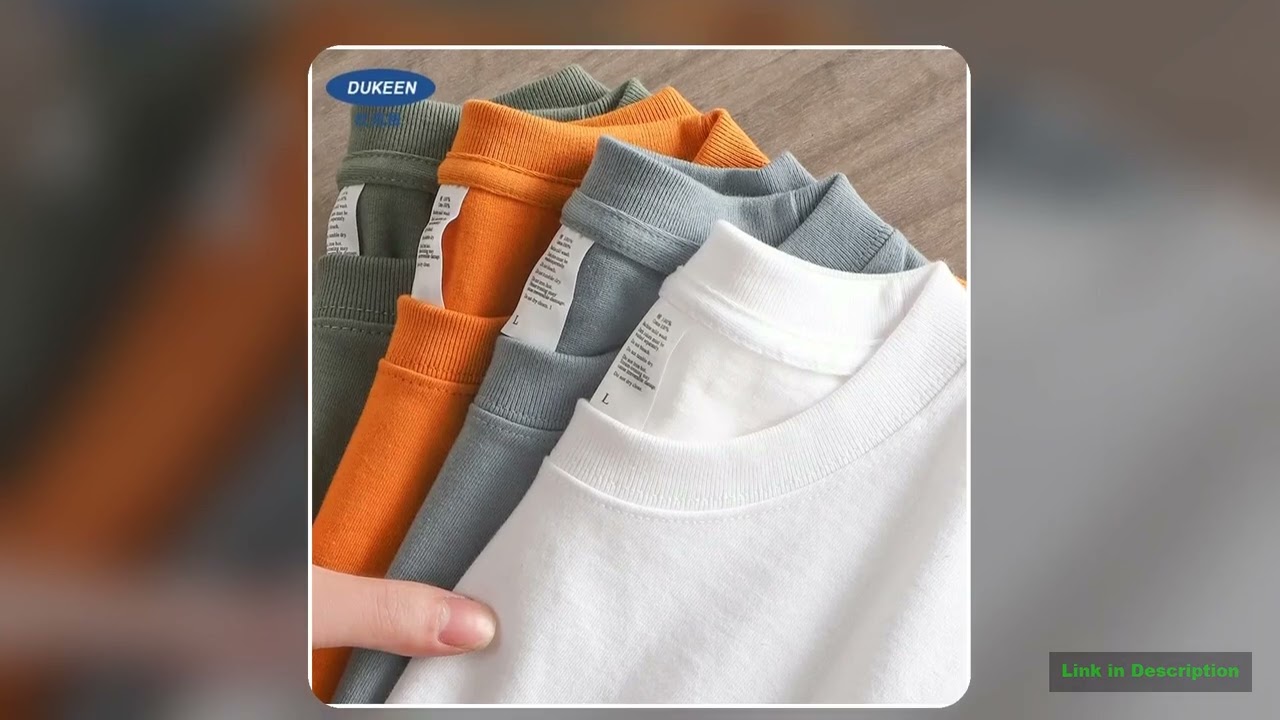 Dukeen 280gsm Oversized Heavyweight T Shirt for Men Summer Short Sleeve Tee 100 Cotton Plain Top