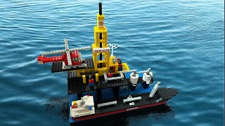 Building LEGO 373-1 Oil Rig with Tanker / Offshore Rig with Tanker (1977)
