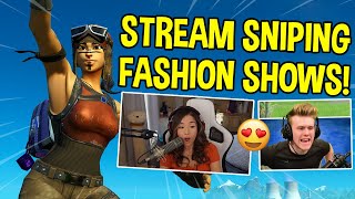 I STREAM SNIPED these Famous YouTubers FASHION SHOWS